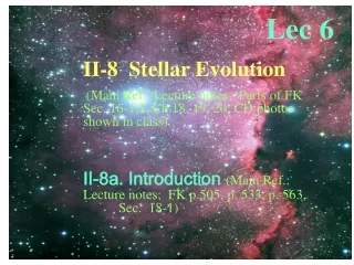 II-8  Stellar Evolution