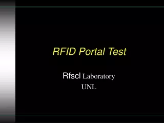 RFID Portal Test