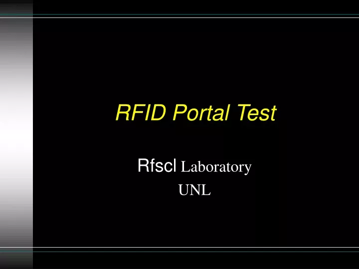 rfid portal test