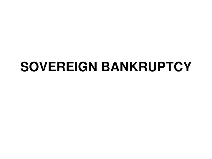 sovereign bankruptcy