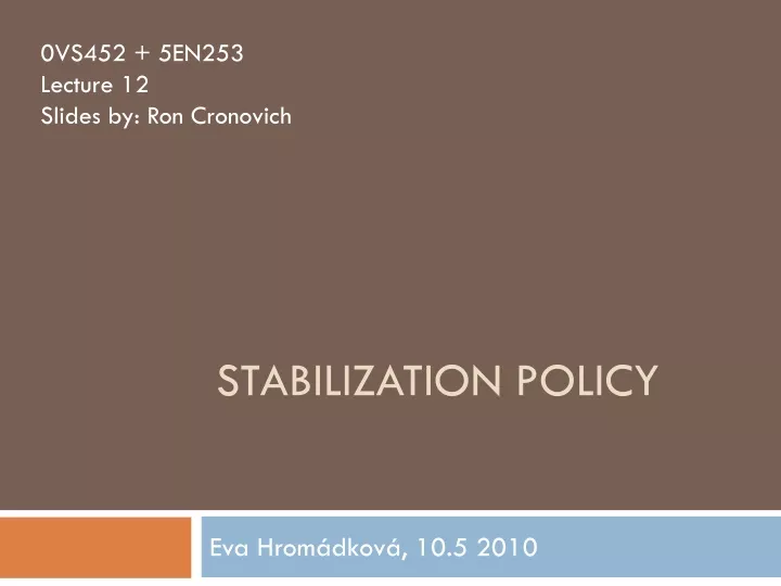 stabilization policy