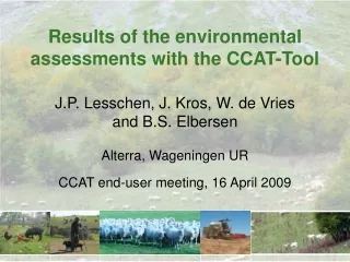Results of the environmental assessments with the CCAT-Tool