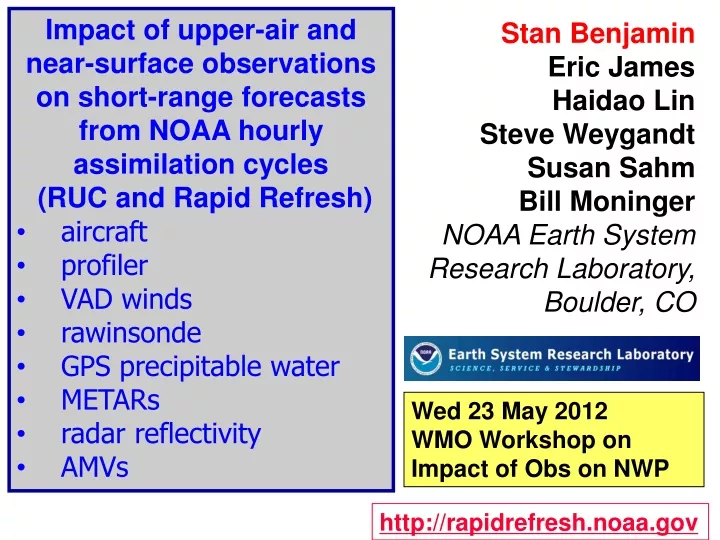 impact of upper air and near surface observations