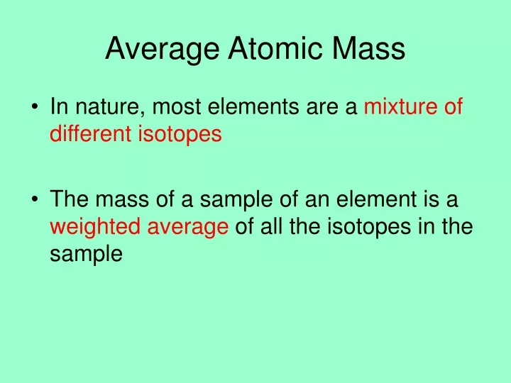 average atomic mass