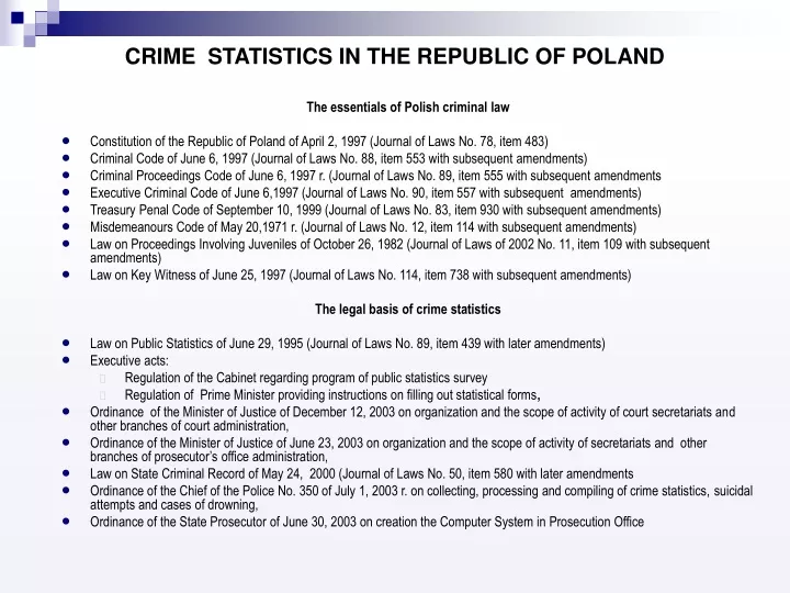 crime statistics in the republic of poland
