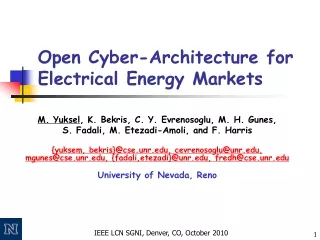 Open Cyber-Architecture for Electrical Energy Markets