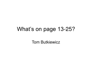What’s on page 13-25?