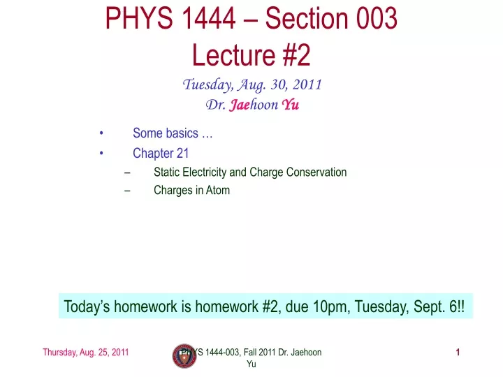 phys 1444 section 003 lecture 2