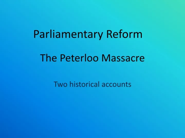 the peterloo massacre