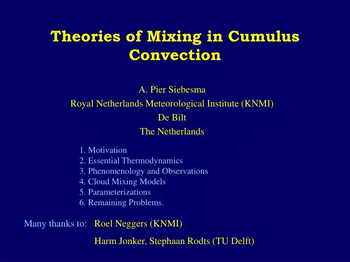theories of mixing in cumulus convection
