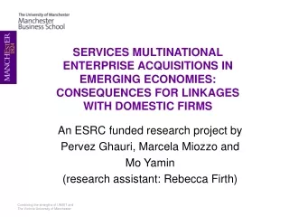 An ESRC funded research project by  Pervez Ghauri, Marcela Miozzo and  Mo Yamin