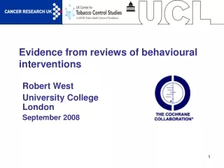 Evidence from reviews of behavioural interventions