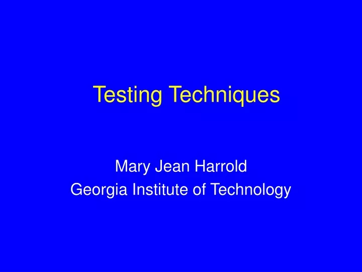testing techniques