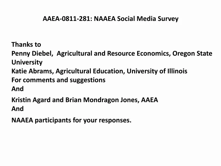 aaea 0811 281 naaea social media survey