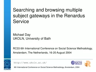 Searching and browsing multiple subject gateways in the Renardus Service