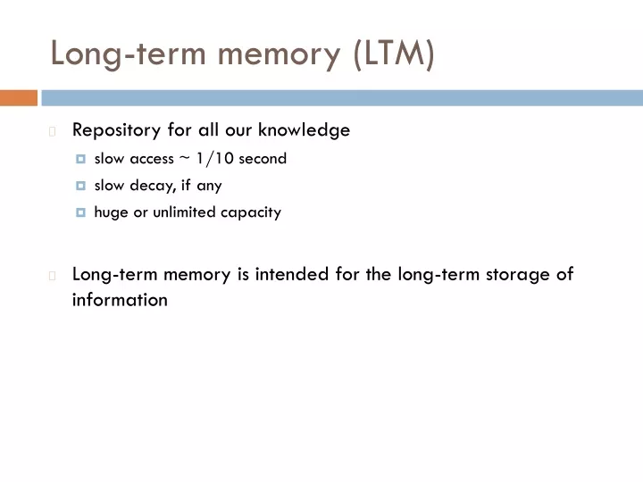 long term memory ltm