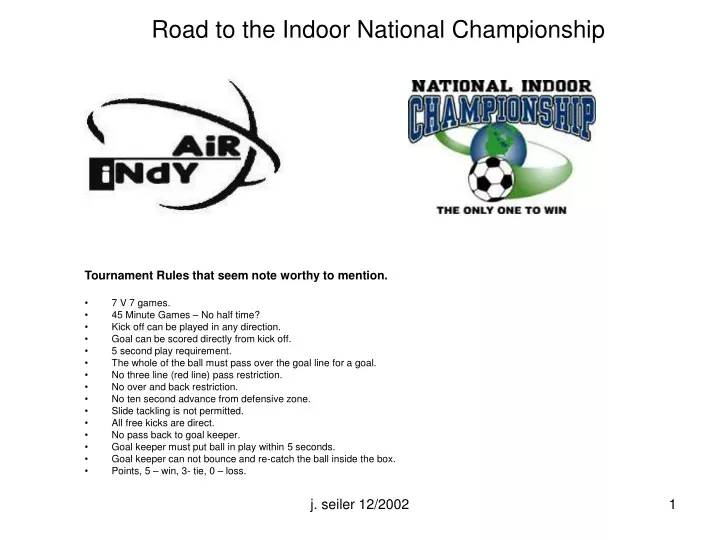 road to the indoor national championship
