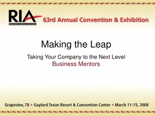 Making the Leap Taking Your Company to the Next Level