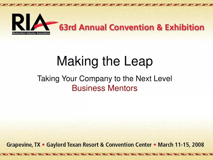 making the leap taking your company to the next level