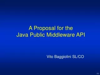 A Proposal for the  Java Public Middleware API