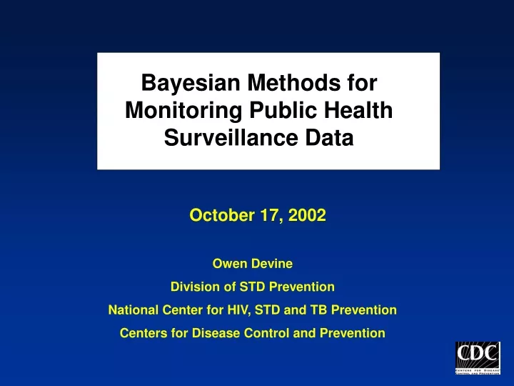 bayesian methods for monitoring public health