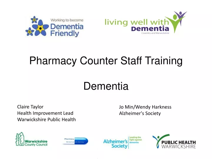 pharmacy counter staff training dementia