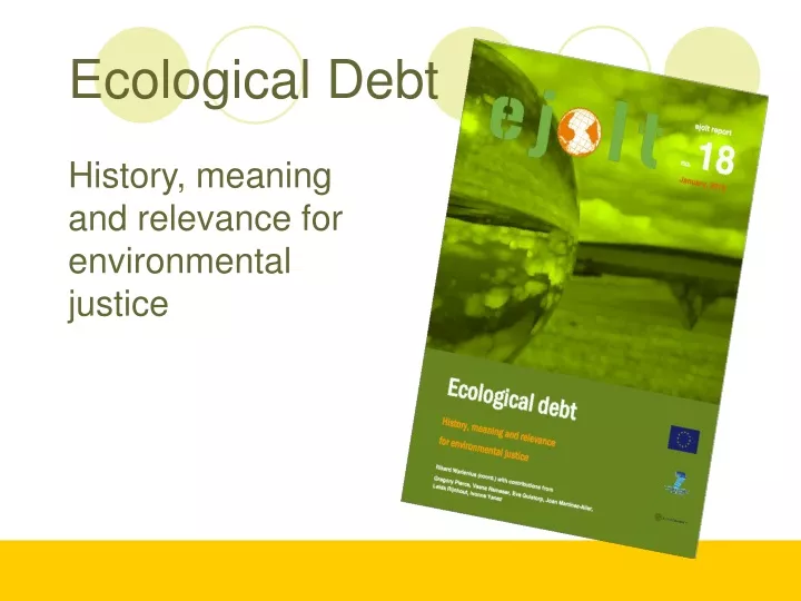 ecological debt history meaning and relevance