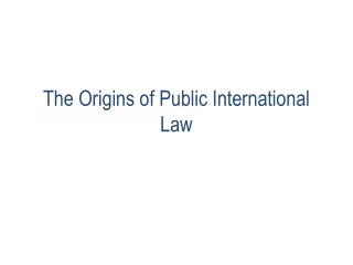 the origins of public international law