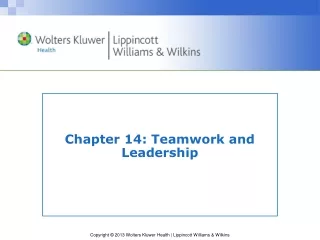 Chapter 14: Teamwork and Leadership