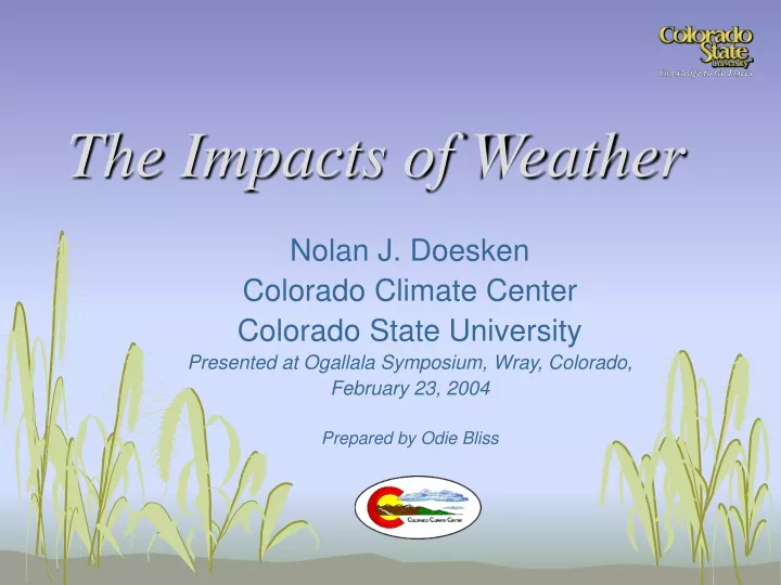 the impacts of weather