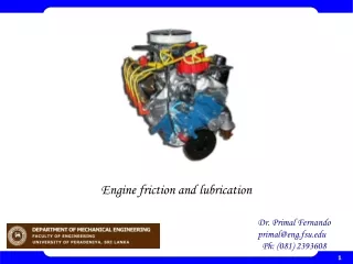 Engine friction and lubrication