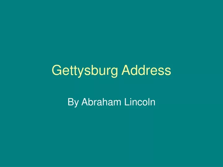 gettysburg address