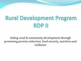 Rural Development Program  RDP II