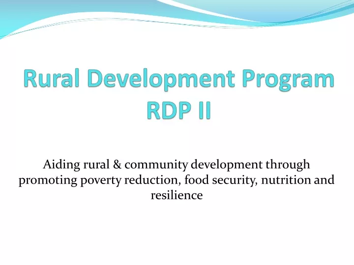 rural development program rdp ii