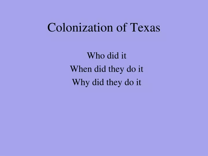colonization of texas