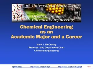 Chemical Engineering  as an Academic Major and a Career