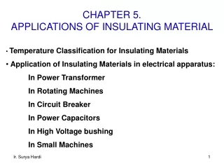 CHAPTER 5.                            APPLICATIONS OF INSULATING MATERIAL