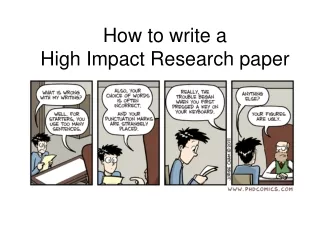 How to write a  High Impact Research paper