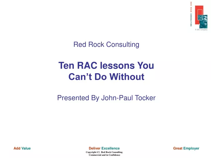red rock consulting ten rac lessons
