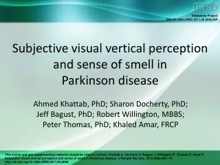 Subjective visual vertical perception and sense of smell in  Parkinson disease