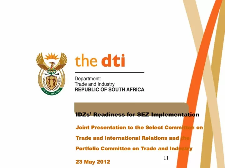 idzs readiness for sez implementation joint