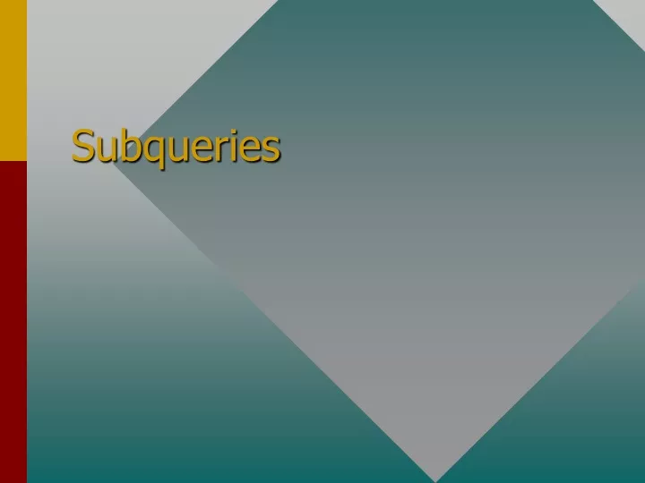 subqueries