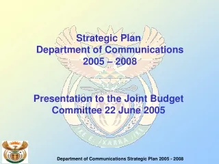 Department of Communications Strategic Plan 2005 - 2008