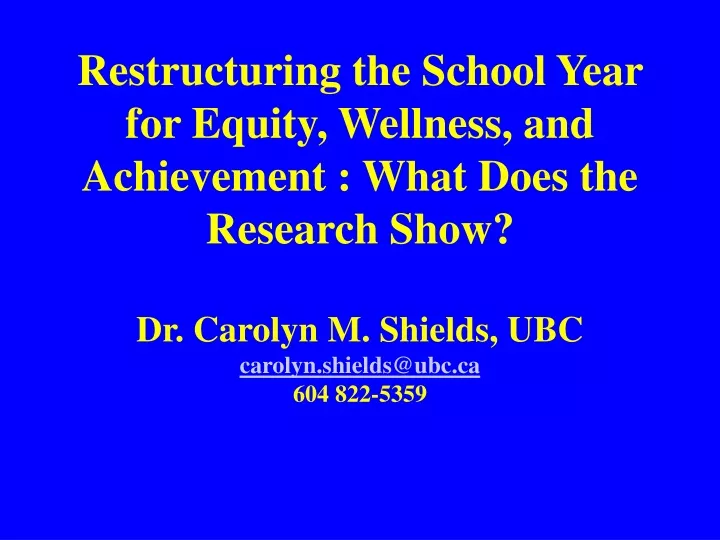 restructuring the school year for equity wellness
