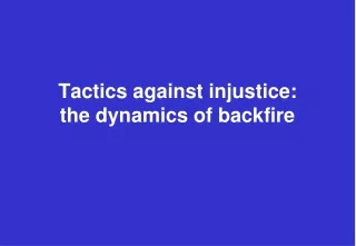 Tactics against injustice:  the dynamics of backfire