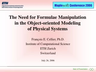 The Need for Formulae Manipulation in the Object-oriented Modeling of Physical Systems