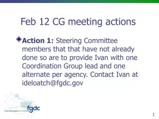 Feb 12 CG meeting actions