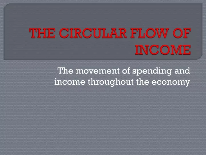 the circular flow of income
