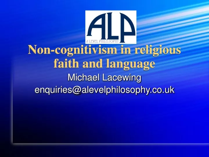 non cognitivism in religious faith and language