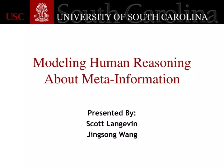 modeling human reasoning about meta information